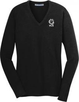 Ladies V-Neck Sweater, Black